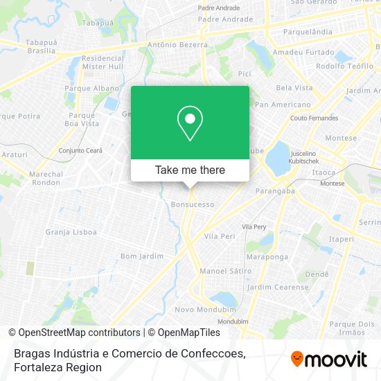 Bragas Indústria e Comercio de Confeccoes map