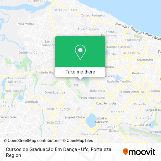 Cursos de Graduação Em Dança - Ufc map