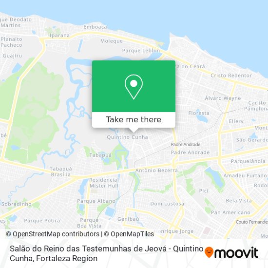 Mapa Salão do Reino das Testemunhas de Jeová - Quintino Cunha