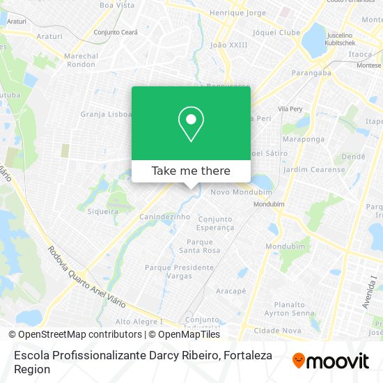 Mapa Escola Profissionalizante Darcy Ribeiro