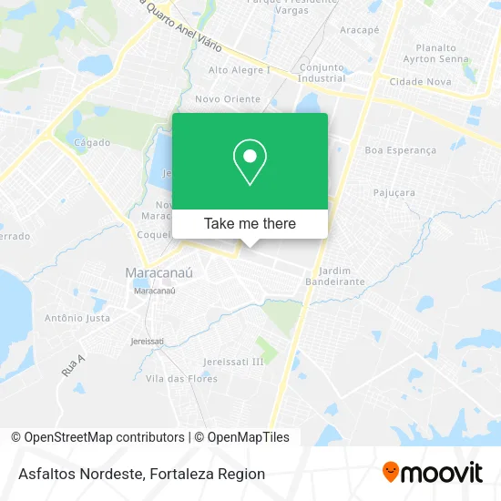 Asfaltos Nordeste map