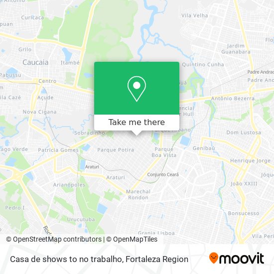 Casa de shows to no trabalho map