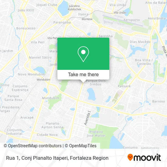 Rua 1, Conj Planalto Itaperi map