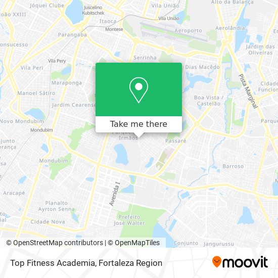 Mapa Top Fitness Academia