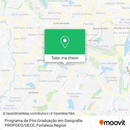 Programa de Pós-Graduação em Geografia-PROPGEO / UECE map