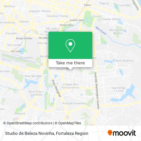 Mapa Studio de Beleza Novinha