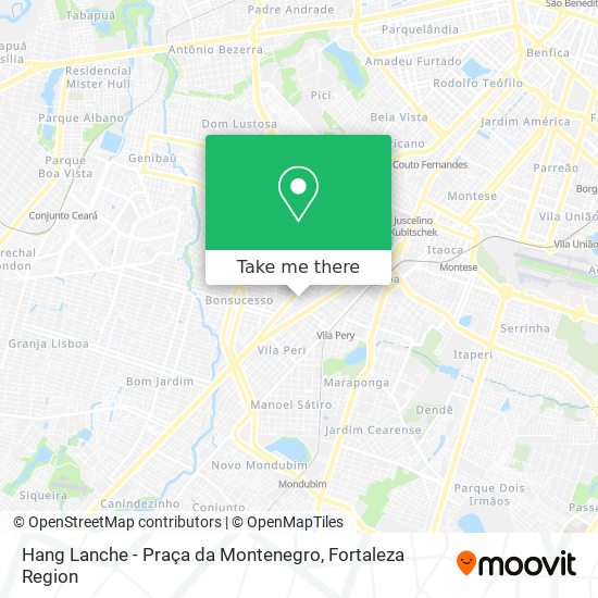 Mapa Hang Lanche - Praça da Montenegro