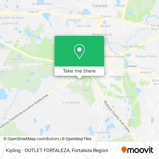 Kipling - OUTLET FORTALEZA map