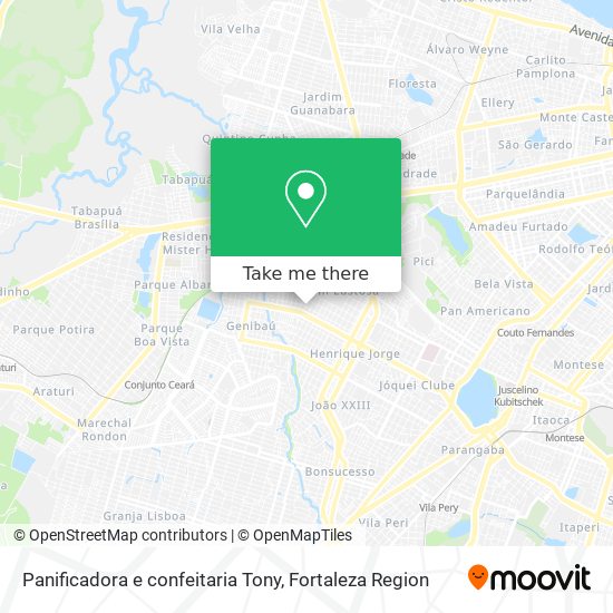 Panificadora e confeitaria Tony map