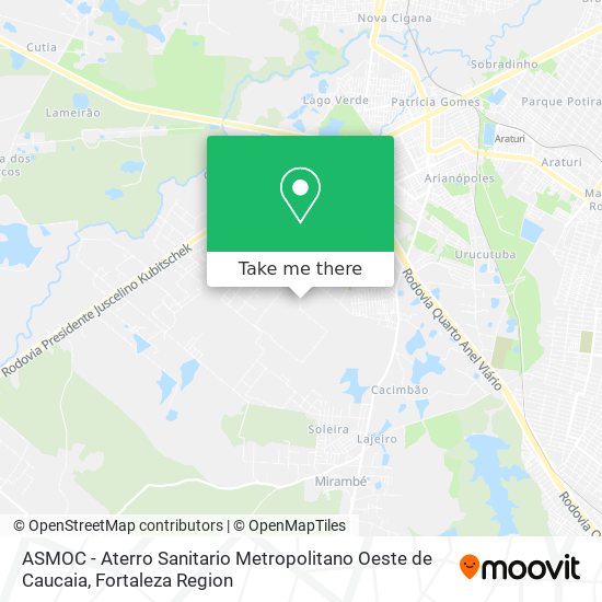 Mapa ASMOC - Aterro Sanitario Metropolitano Oeste de Caucaia