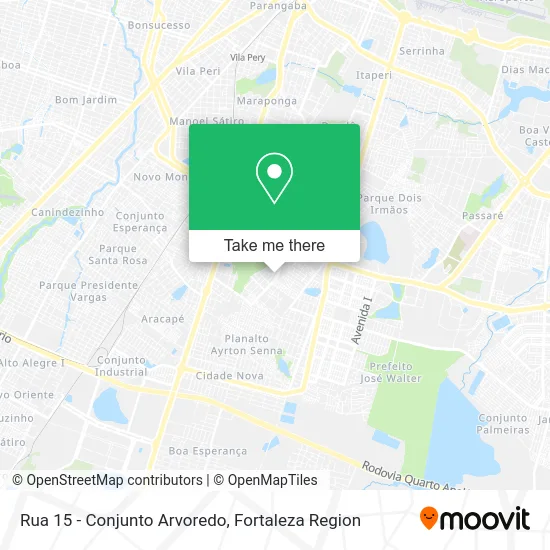Rua 15 - Conjunto Arvoredo map