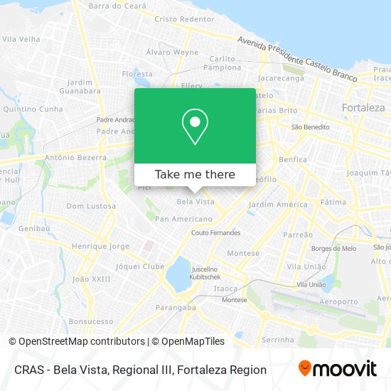 CRAS - Bela Vista, Regional III map