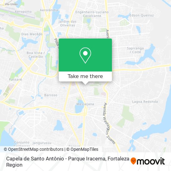 Mapa Capela de Santo Antônio - Parque Iracema