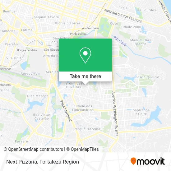 Next Pizzaria map