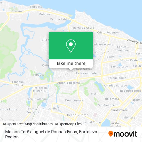 Mapa Maison Tetê aluguel de Roupas Finas