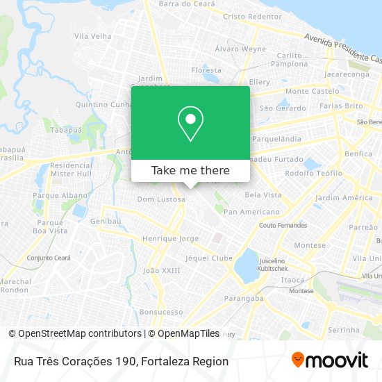 Rua Três Corações 190 map