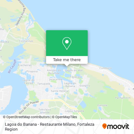 Lagoa do Banana - Restaurante Milano map
