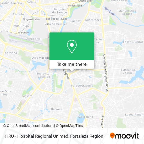 HRU - Hospital Regional Unimed map