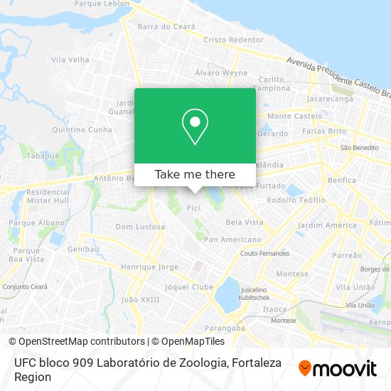 Mapa UFC bloco 909 Laboratório de Zoologia