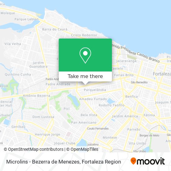 Microlins - Bezerra de Menezes map
