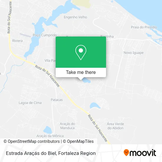 Estrada Araçás do Biel map