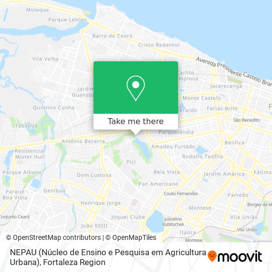 NEPAU (Núcleo de Ensino e Pesquisa em Agricultura Urbana) map
