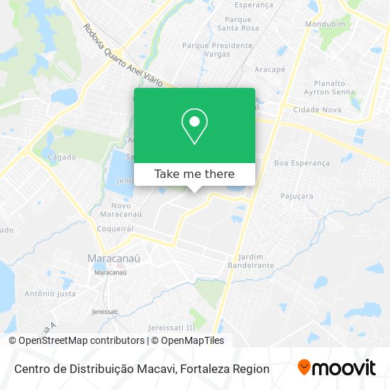 Mapa Centro de Distribuição Macavi
