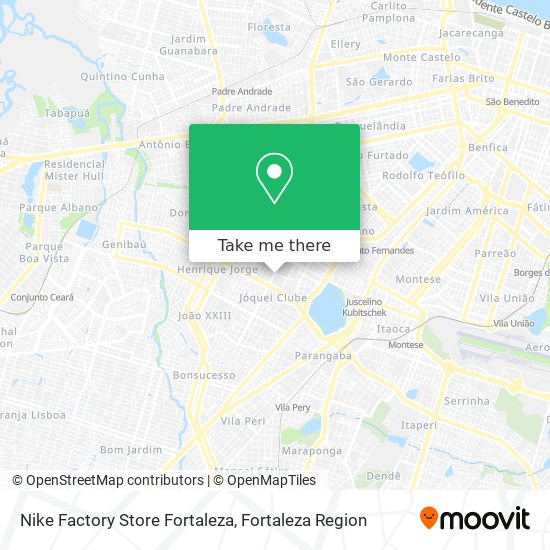 Cómo llegar a Nike Factory Store Fortaleza en Jóquei Clube Autobús o Metro?