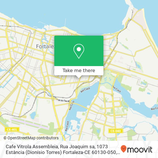 Mapa Cafe Vitrola Assembleia, Rua Joaquim sa, 1073 Estância (Dionísio Torres) Fortaleza-CE 60130-050