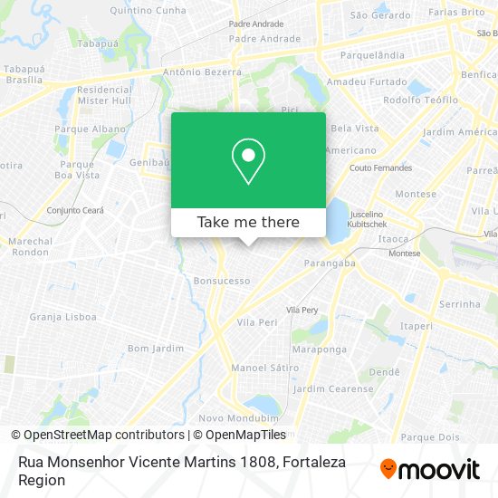 Mapa Rua Monsenhor Vicente Martins 1808
