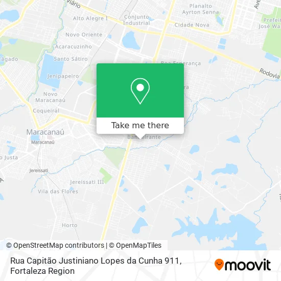Rua Capitão Justiniano Lopes da Cunha 911 map
