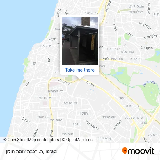 Карта ת. רכבת צומת חולון