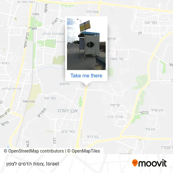 Карта צומת הדסים לצפון