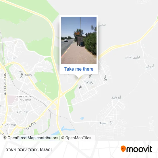 Карта צומת עומר מערב