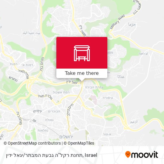 Карта תחנת רקל''ה גבעת המבתר / יגאל ידין