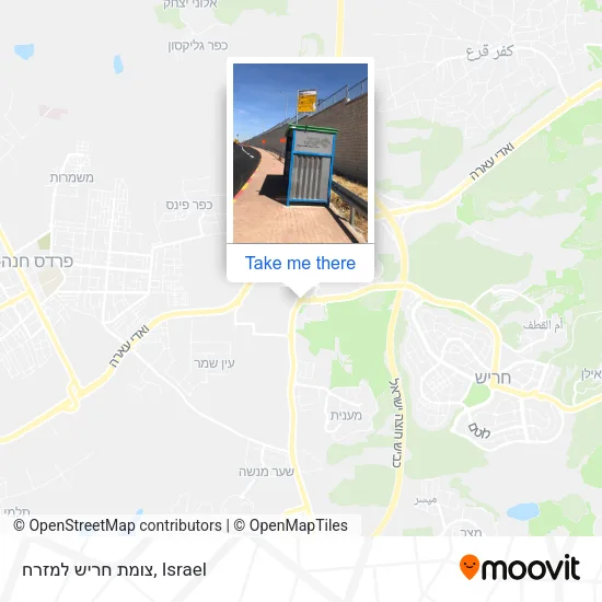 Карта צומת חריש למזרח