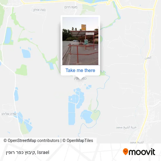 Карта קיבוץ כפר רופין