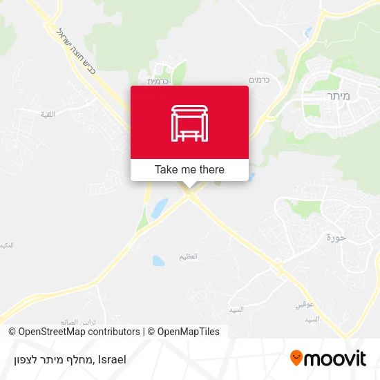 Карта מחלף מיתר לצפון
