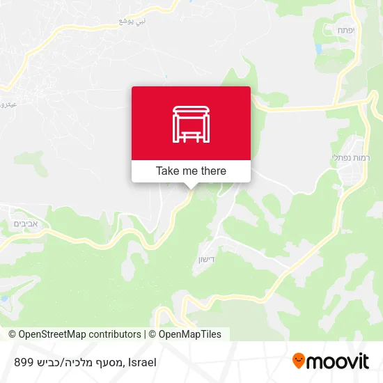 Карта מסעף מלכיה/כביש 899