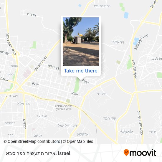 Карта איזור התעשיה כפר סבא