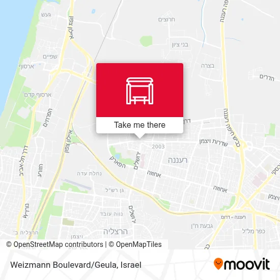 Weizmann Map Weizmann Boulevard/Geula stop - Routes, Schedules, and Fares