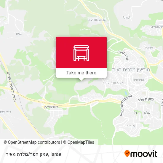 Карта עמק חפר/גולדה מאיר