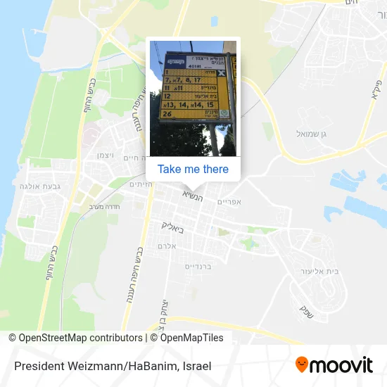 President Weizmann/HaBanim map