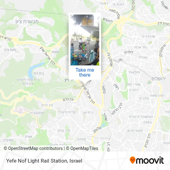 Yefe Nof Light Rail Station map