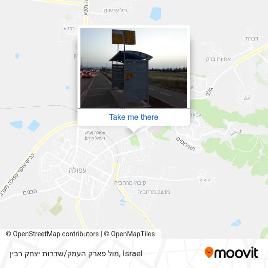 Карта מול פארק העמק/שדרות יצחק רבין
