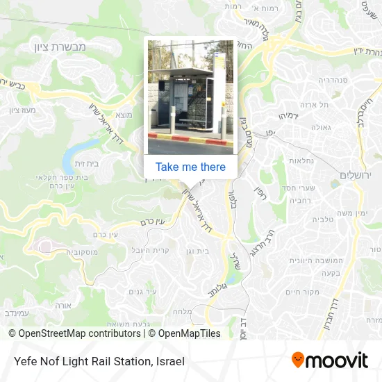 Yefe Nof Light Rail Station map