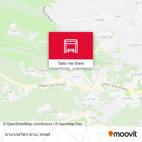 כביש השלום/הגנים map