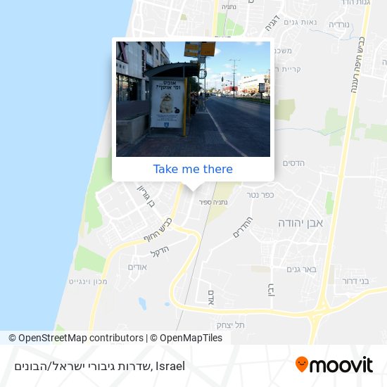 Карта שדרות גיבורי ישראל/הבונים