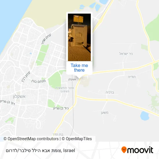 Карта צומת אבא הילל סילבר/לדרום