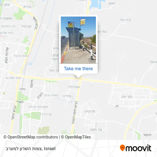 Карта צומת השרון למערב